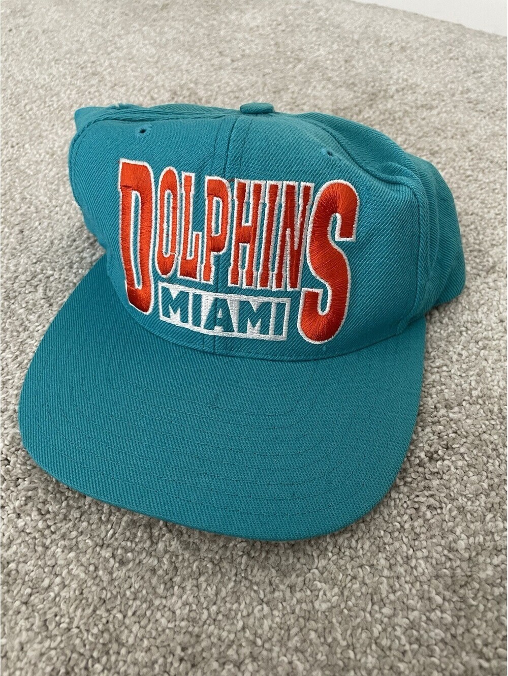 MIAMI DOLPHINS Vintage 90's Drew Pearson Snap Back  Embroidered Hat NFL
